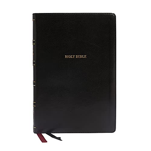 NKJV, Thinline Reference Bible, Large Print, Leathersoft, Black, Red Letter, Comfort Print: Holy Bible, New King James Version