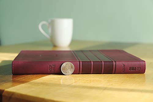 NIV, Value Thinline Bible, Large Print, Leathersoft, Burgund