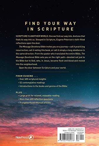 Message Devotional Bible Large Print, The: The Message Devotional Bible; Featuring Notes and Reflections from Eugene H. Peterson