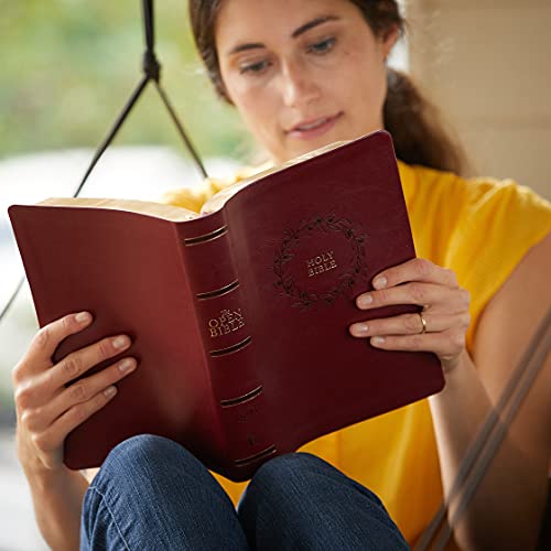 The KJV, Open Bible, Leathersoft, Burgundy, Red Letter, Comfort Print: Complete Reference System