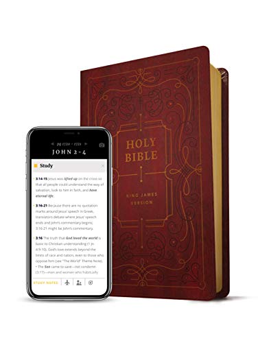 KJV Large Print Thinline Reference Bible, Filament Edition: King James Version, Ornate Burgundy Leatherlike, Filament Enabled, Thinline Reference