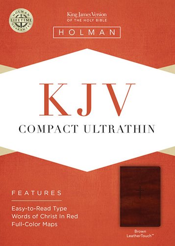 KJV Compact Ultrathin Bible, Brown LeatherTouch