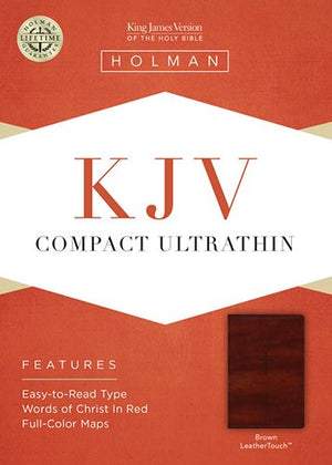 KJV Compact Ultrathin Bible, Brown LeatherTouch