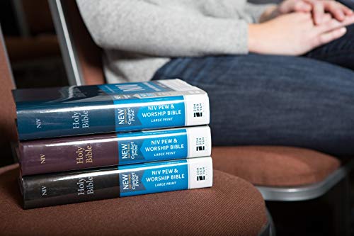 NIV, Pew and Worship Bible, Large Print, Hardcover, Burgundy