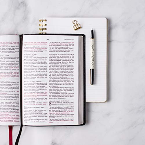 KJV Holy Bible, Giant Print Thinline Bible, Brown Leathersoft, Red Letter, Comfort Print: King James Version: Holy Bible, King James Version