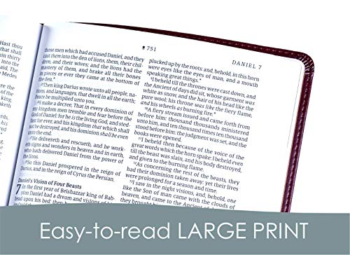 KJV Large Print Thinline Reference Bible, Filament Edition: King James Version, Ornate Burgundy Leatherlike, Filament Enabled, Thinline Reference