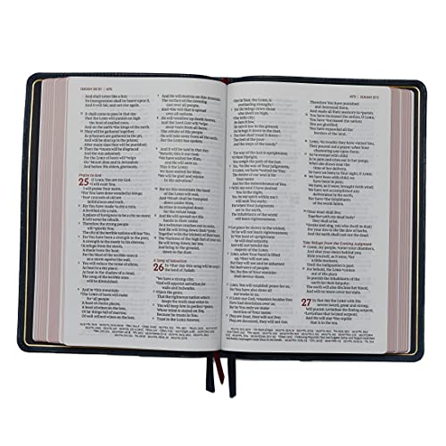 NKJV, Thinline Reference Bible, Large Print, Leathersoft, Black, Red Letter, Comfort Print: Holy Bible, New King James Version
