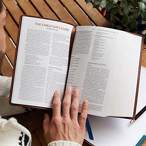 The KJV, Open Bible, Hardcover, Brown, Red Letter, Comfort Print: Complete Reference System