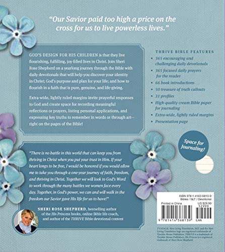 NLT THRIVE Creative Journaling Devotional Bible, Flowers: New Living Translation, Creative Journaling Devotional Bible