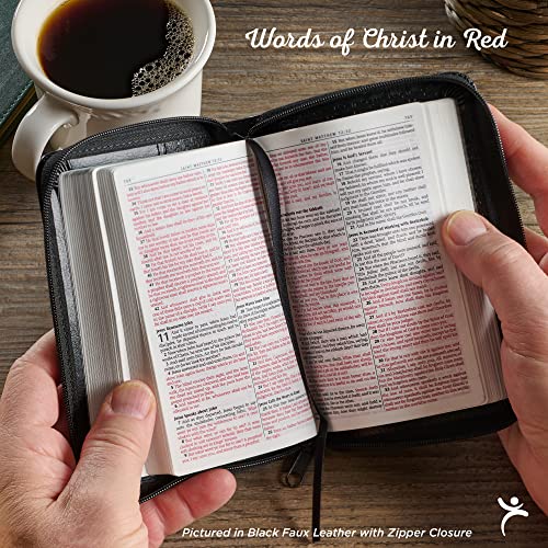 KJV Large Print Compact Bible Burgundy with Zipper Faux Leather