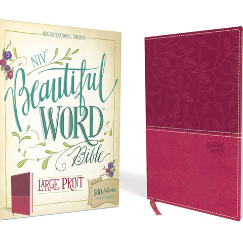 Beautiful Word Bible: New International Version, Cranberry, Leathersoft, Ribbon Marker: 500 Full-color Illustrated Verses Imitation Leather