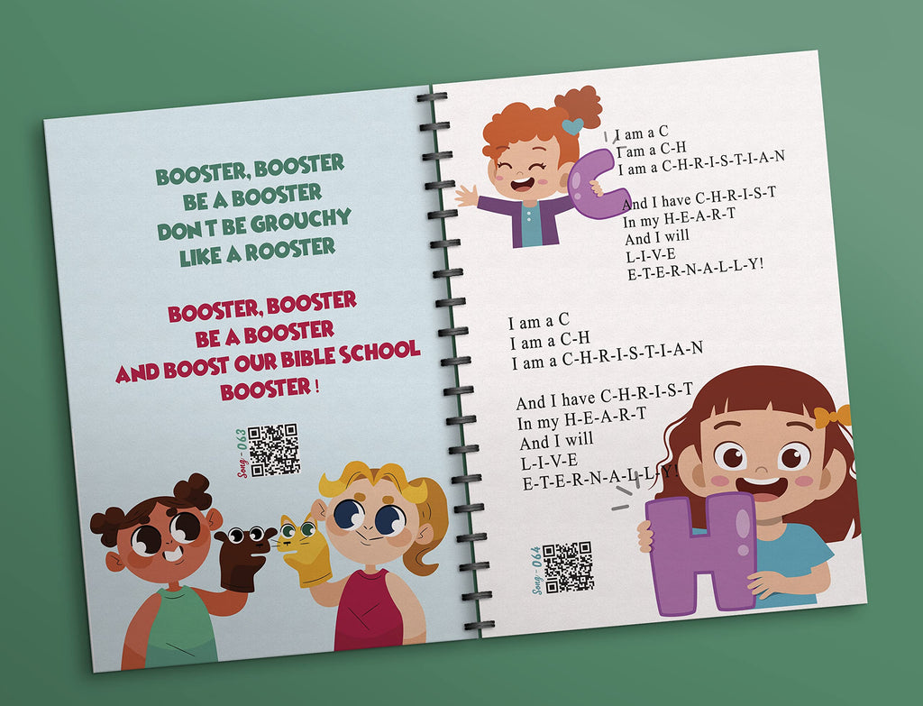 Christian Song Book - Worship songs with music - kids songs with music - Praise Project kids song book volume 1 - Christian Digital Song Book Spiral-bound – 1 January 2021