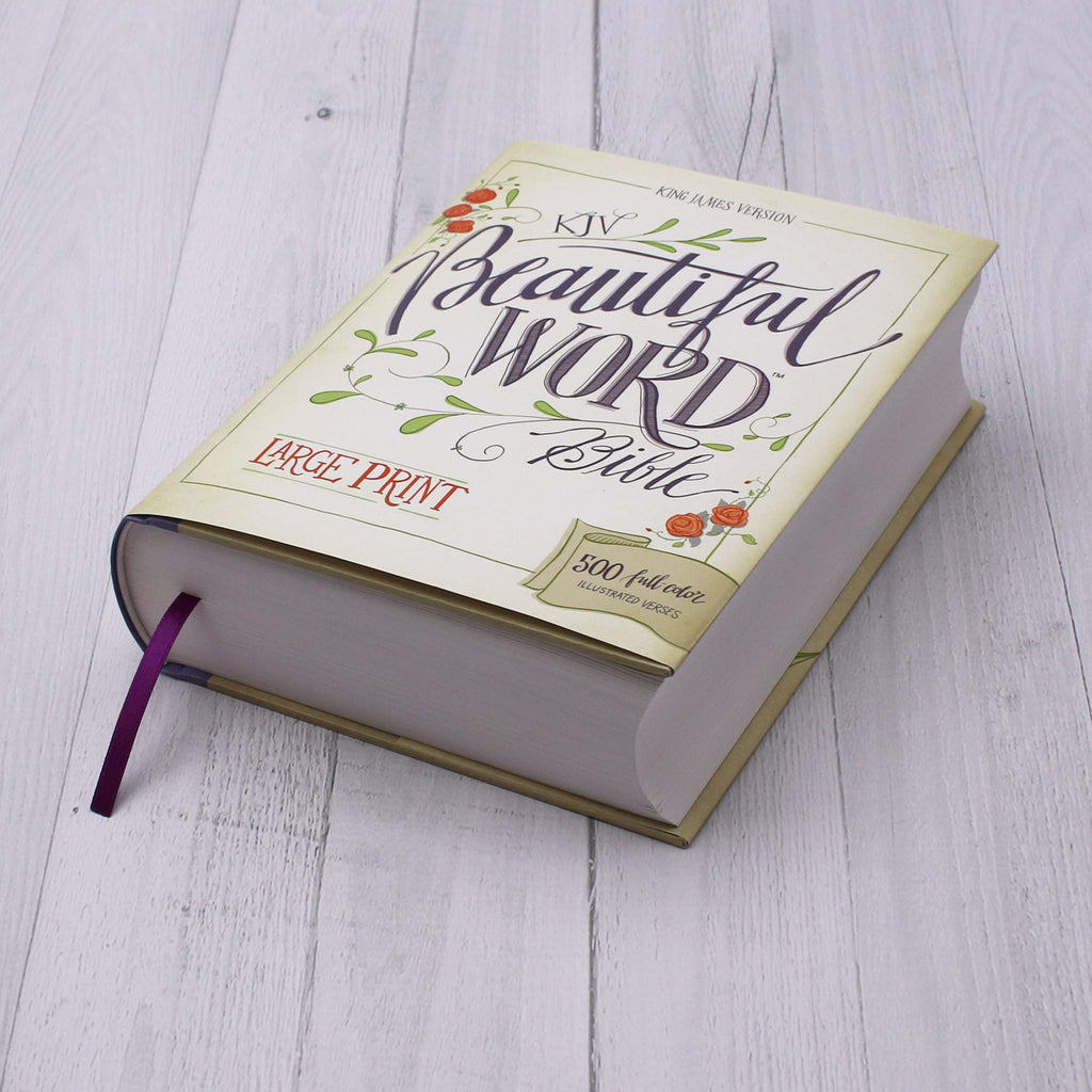 KJV, Beautiful Word Bible, Large Print, Hardcover, Red Letter Edition: 500 Full-Color Illustrated Verses Hardcover – Large Print,