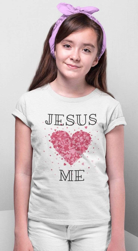 Christian Girls T-Shirts - Jesus Loves Me - Share Your Faith with Fun and Durable Christian Apparel Girls T-Shirts