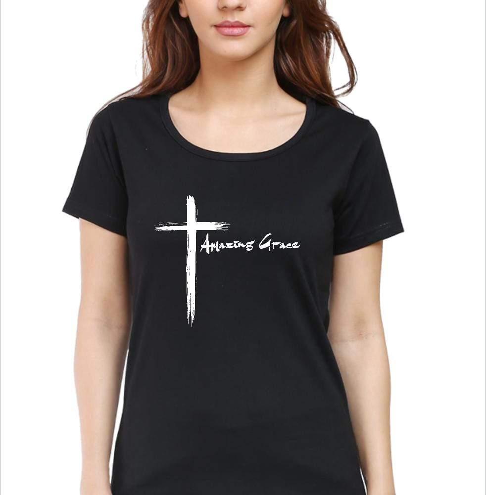 Amazing Grace Cross - Christian T-Shirts for Girls and Women | Faith-Inspired Clothing