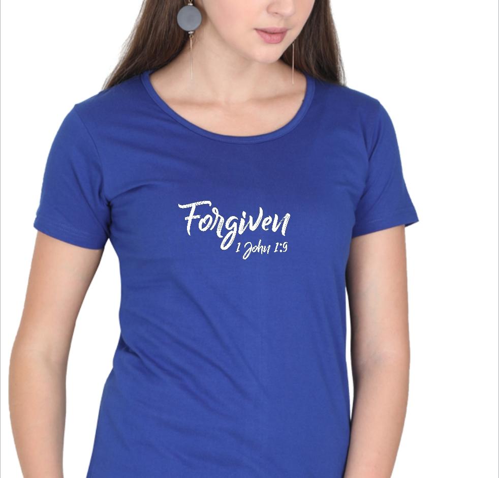 Forgiven 1 John 1:9 - Christian T-Shirt - Christian T-Shirts for Girls and Women | Faith-Inspired Clothing