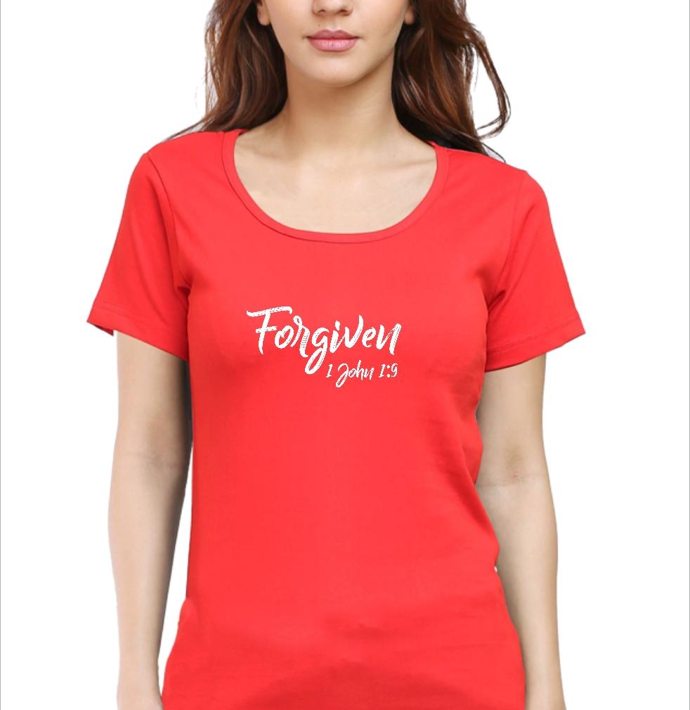 Forgiven 1 John 1:9 - Christian T-Shirt - Christian T-Shirts for Girls and Women | Faith-Inspired Clothing