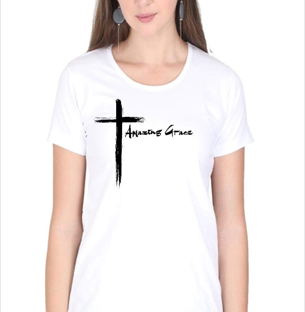 Amazing Grace Cross - Christian T-Shirts for Girls and Women | Faith-Inspired Clothing