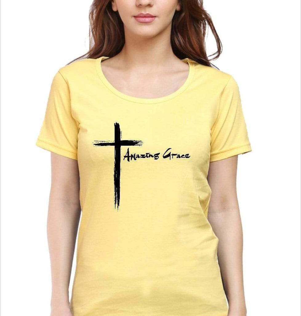 Amazing Grace Cross - Christian T-Shirts for Girls and Women | Faith-Inspired Clothing