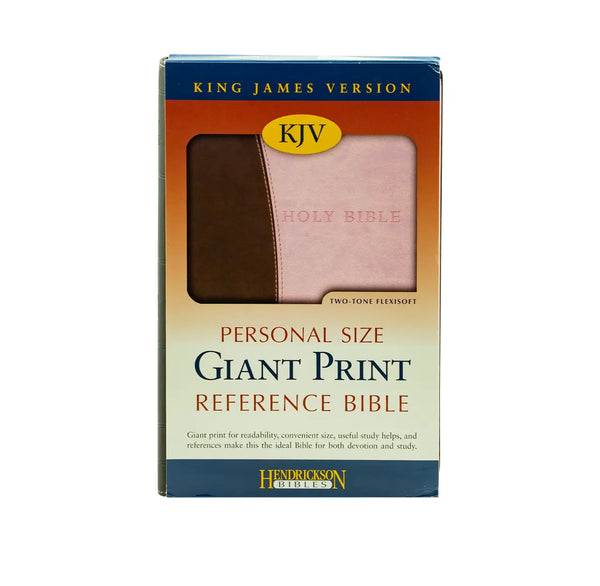 KJV GIANT PRINT PERSONAL SIZE REFERENCE BIBLE PINK / CHOCOLATE
