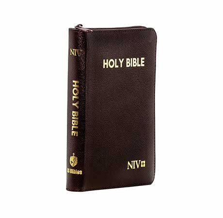 NIV HOLY BIBLE COMPACT WITH ZIP BURGUNDY