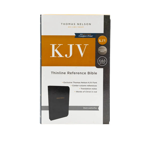KJV HOLY BIBLE: THINLINE WITH CROSS REFERENCES, BLACK LEATHER-LOOK, RED LETTER, COMFORT PRINT: KING JAMES VERSION