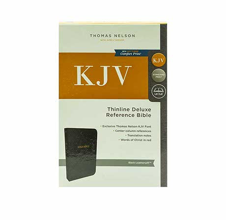 KJV HOLY BIBLE: DELUXE THINLINE WITH CROSS REFERENCES, BLACK LEATHERSOFT, RED LETTER, COMFORT PRINT: KING JAMES VERSION