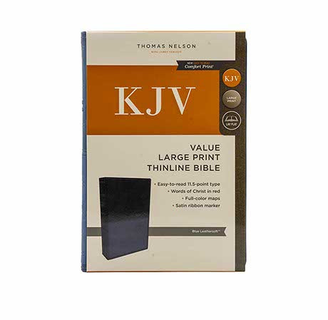 KJV HOLY BIBLE: VALUE LARGE PRINT THINLINE, BLUE LEATHERSOFT, RED LETTER, COMFORT PRINT: KING JAMES VERSION