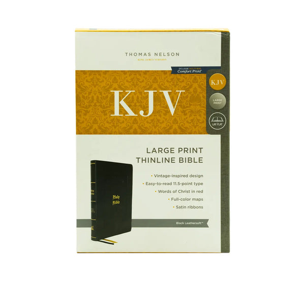 KJV HOLY BIBLE: LARGE PRINT THINLINE, BLACK LEATHERSOFT, RED LETTER, COMFORT PRINT: KING JAMES VERSION (VINTAGE)