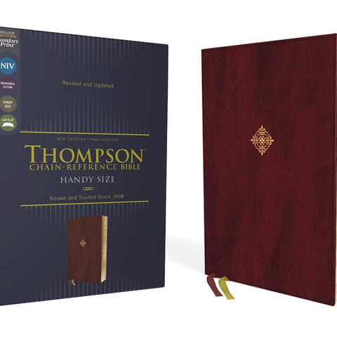 NIV, Thompson Chain-Reference Bible, Handy Size, Leathersoft, Burgundy, Thumb Indexed, Red Letter, Comfort Print (Harper Collins Publishers)