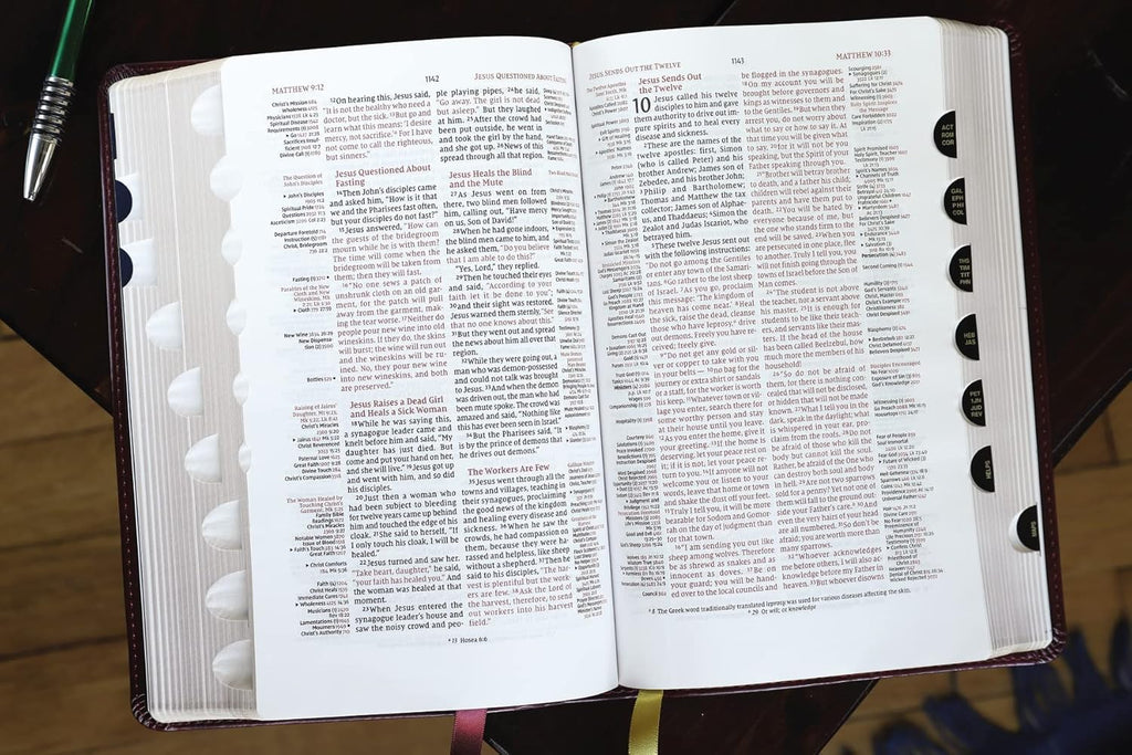NIV, Thompson Chain-Reference Bible, Handy Size, Leathersoft, Burgundy, Thumb Indexed, Red Letter, Comfort Print (Harper Collins Publishers)