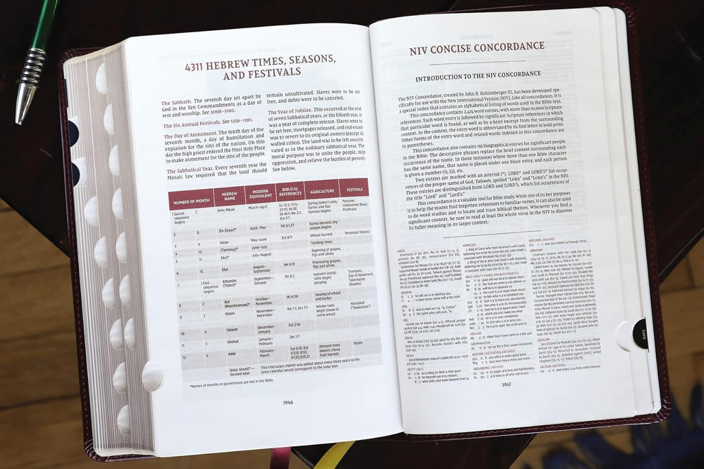 NIV, Thompson Chain-Reference Bible, Handy Size, Leathersoft, Burgundy, Thumb Indexed, Red Letter, Comfort Print (Harper Collins Publishers)