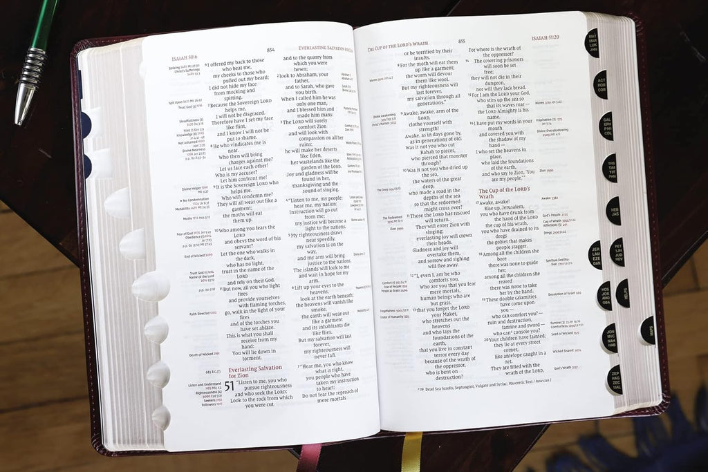 NIV, Thompson Chain-Reference Bible, Handy Size, Leathersoft, Burgundy, Thumb Indexed, Red Letter, Comfort Print (Harper Collins Publishers)