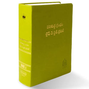 Lifeway Telugu Study Bible, Lime Green PU Leather Touch Study Bible with QR Code, Study Notes with Maps, Charts & Illustrations, Easy to Carry Spiritual Devotions & Essays