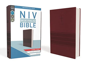 NIV, Value Thinline Bible, Large Print, Leathersoft, Burgund