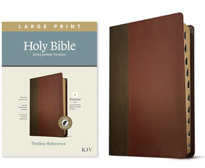 KJV Large Print Thinline Reference Bible, Filament Enabled E: King James Version, Brown & Mahogany Leatherlike, Thinline Reference, Red Letter, Filament Enable,