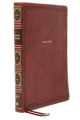 KJV Holy Bible, Giant Print Thinline Bible, Brown Leathersoft, Red Letter, Comfort Print: King James Version: Holy Bible, King James Version