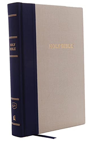 KJV Holy Bible, Giant Print Center-Column Reference Bible, Blue/Tan Cloth over Board, 53,000 Cross References, Red Letter, Comfort Print: King James Version: Holy Bible, King James Version