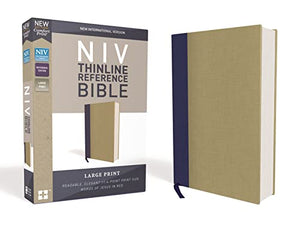 Holy Bible: New International Version, Thinline Reference, Blue/Tan Cloth over Board, Red Letter Edition, Comfort Print