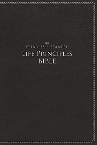 The Charles F. Stanley Life Principles Bible: New International Version, Charcoal Leathersoft