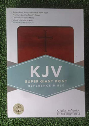 KJV Reference Bible,Super Giant Print, Brown, Bonded Leather