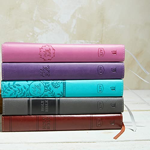 KJV, Deluxe Gift Bible, Leathersoft, Gray, Red Letter, Comfort Print: Holy Bible, King James Version