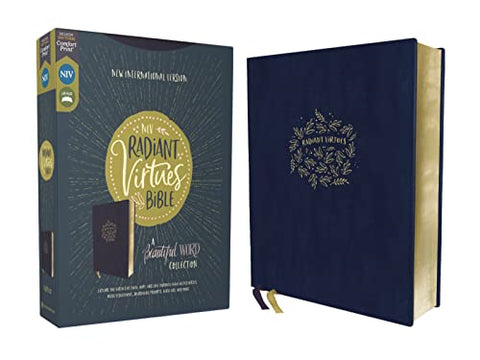 NIV Radiant Virtues Bible: New International Version, Navy Leathersoft: A Beautiful Word Collection, Red Letter, Comfort Print