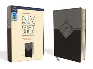 NIV, Premium Gift Bible, Leathersoft, Black/Gray, Red Letter