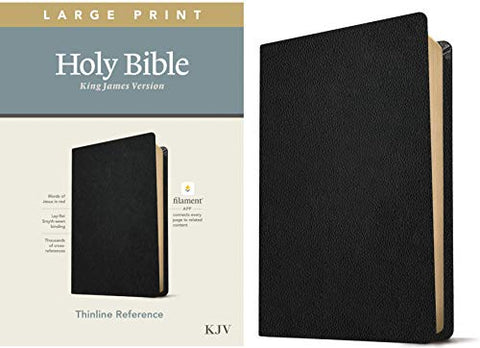 KJV Large Print Thinline Reference Bible, Filament Edition: King James Version, Black, Genuine Leather, Filament Enabled: Thinline Reference