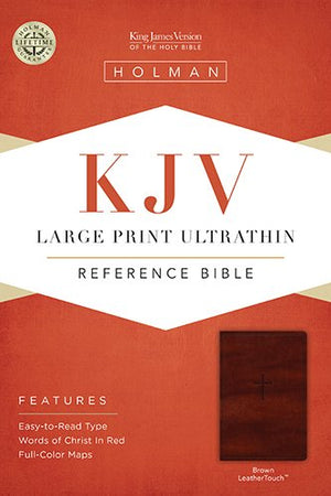 KJV Large Print Ultrathin Reference Bible, Brown LeatherTouch