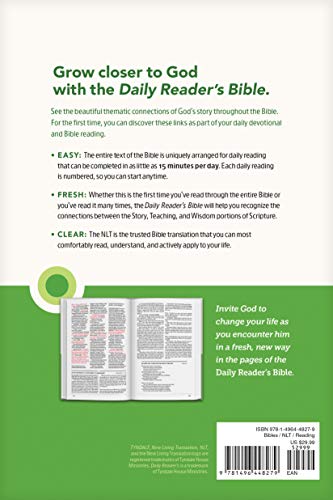 NLT Daily Reader's Bible (Red Letter, Hardcover)