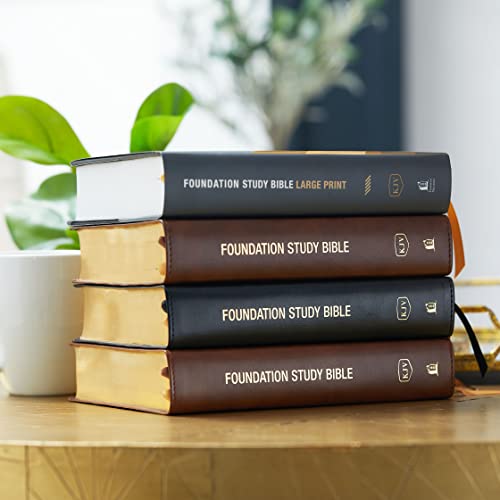 KJV, Foundation Study Bible, Large Print, Leathersoft, Black, Red Letter, Comfort Print: Holy Bible, King James Version