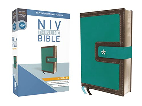 Holy Bible: New International Version, Turquoise/Chocolate, Leathersoft, Thinline, Red Letter