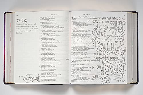 NLT Inspire PRAYER Bible Giant Print (LeatherLike, Purple): The Bible for Coloring & Creative Journaling